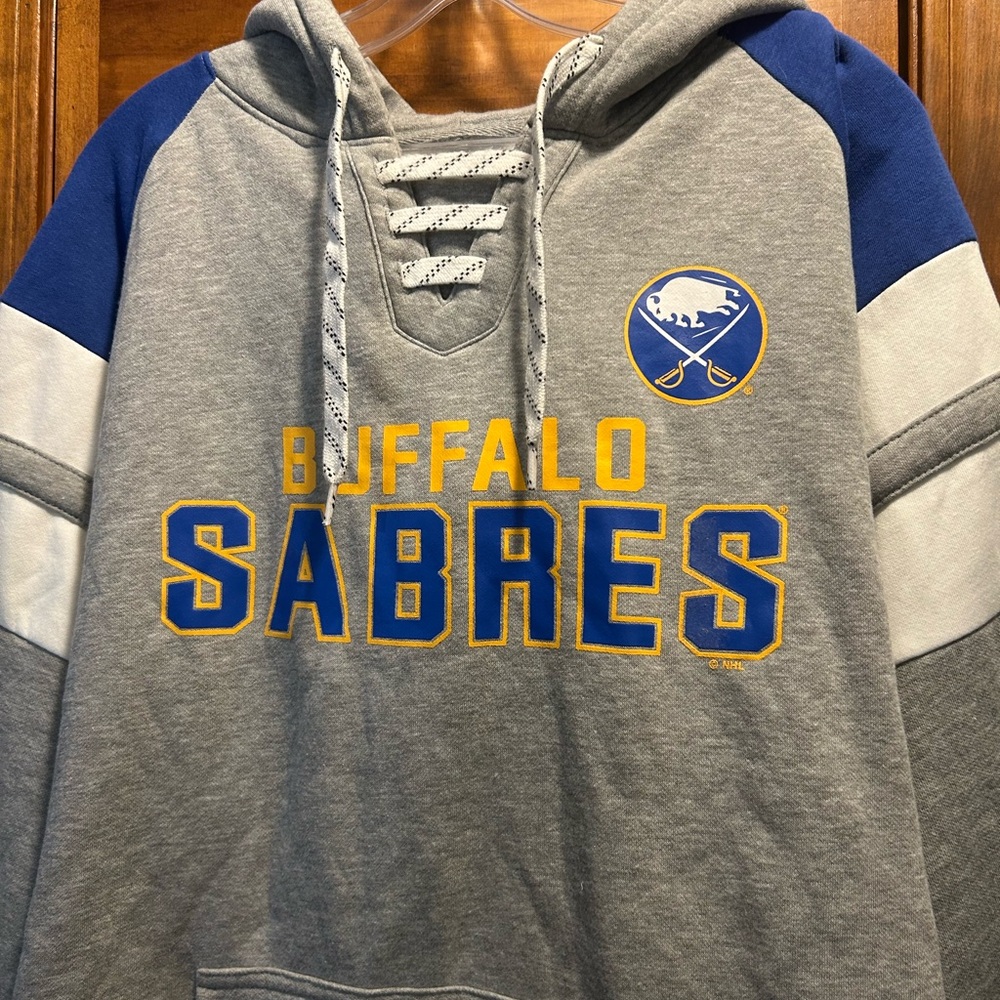 Champion Gray and Blue Buffalo Sabres Hoodie - Picture 2 of 5